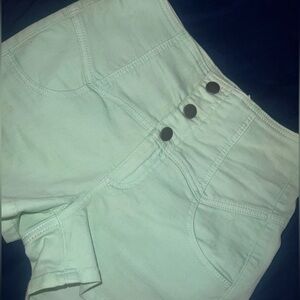 Mint Green High Waist Shorts